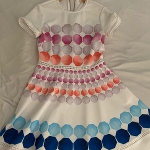 Ted Baker London White and Bright Color Dress